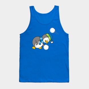 Little Penguin Getting a Snow Ball Tank Top